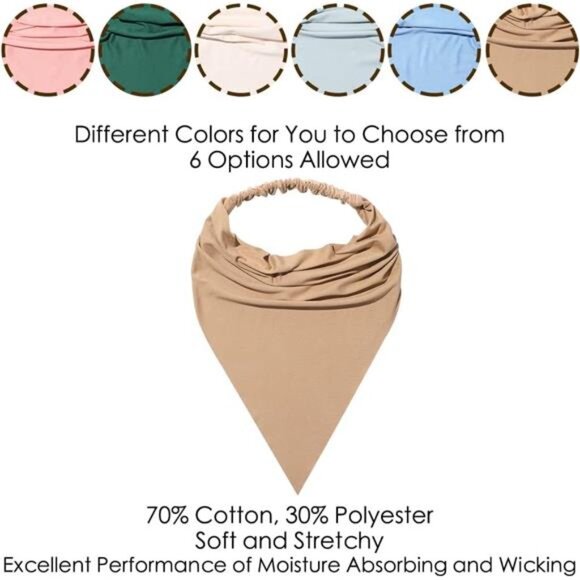 Hair scarf headband set boho triangle bandana non slip elastic hair accessories - Picture 5 of 7